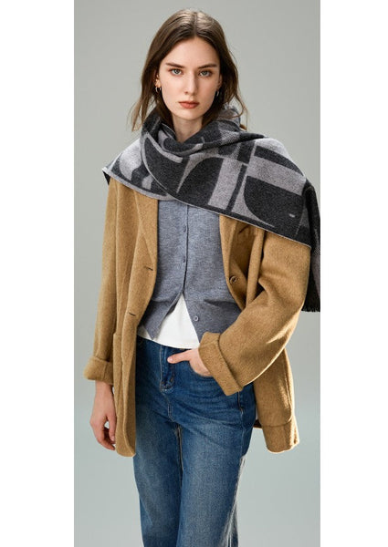 Soft Cashmere Scarf for Women, Casual Scarf for Women, Modern Wool Scarf for Women, Fashion Designer Scarf, Cold Weather Scarf, Winter Scarf-Grace Painting Crafts