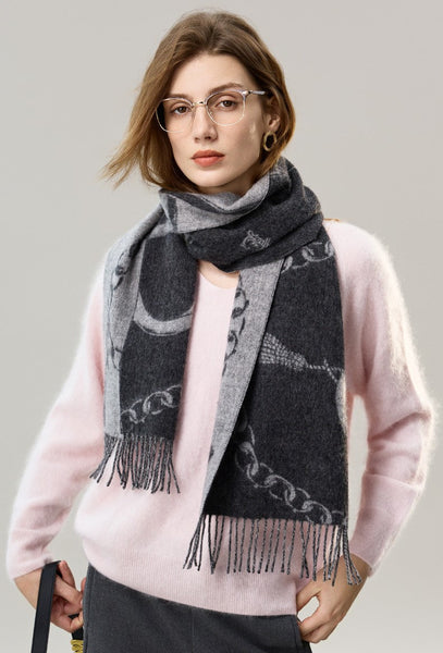 Holiday Women Scarf, Christmas Gifts for Her, Modern Wool Scarf, Warm Winter Scarf, Cold Weather Scarf, Fashion Scarf, Soft Cashmere Scarf for Girls, Elegant Designer Scarf-Grace Painting Crafts