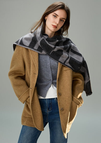 Soft Cashmere Scarf for Women, Casual Scarf for Women, Modern Wool Scarf for Women, Fashion Designer Scarf, Cold Weather Scarf, Winter Scarf-Grace Painting Crafts