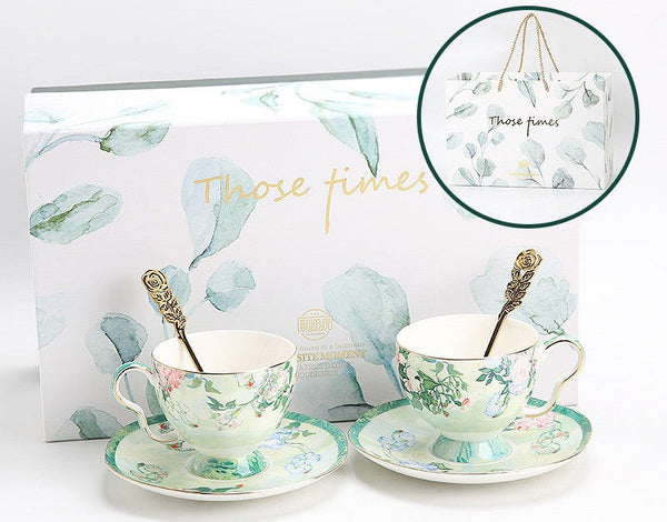 Luxury Tea Cup Set, Elegant Coffee Cup, Porcelain Tea Saucer, Ceramic Tea Cup Set, British Tea Cup Set-Grace Painting Crafts