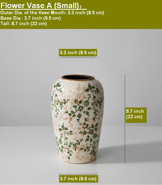 Ceramic Bouquet Vases, Porcelain Flower Vases, Rustic Flower Vases on Table, Dining Table Centerpiece, Handmade Water Holding Flower Vase-Grace Painting Crafts