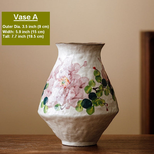 Flower Vases on Table, Handmade Water Holding Flower Vases, Centerpiece on Dining Table, Modern Porcelain Flower Vases, Ceramic Bouquet Vases-Grace Painting Crafts