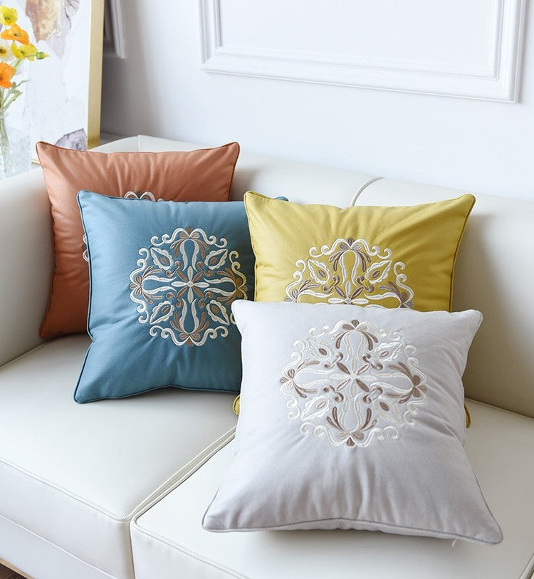 Decorative Flower Pattern Throw Pillows For Couch, Botanical Floral Print Design, Vibrant Colorful Blossom Art, Spring Garden Home Accent, Soft Cotton Linen Cover, Elegant Living Room Cushion, Nature Inspired Sofa Decor, Charming Floral Arrangement Pillow, Bohemian Style Flower Motif, Fresh And Airy Bedroom Accent