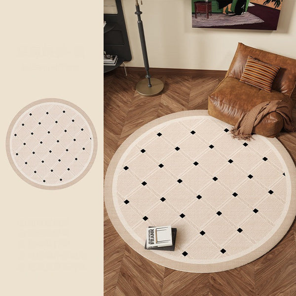Bedroom Circular Modern Rugs, Mid Century Modern Rugs under Chairs, Geometric Round Rugs for Dining Room, Contemporary Modern Rugs-Grace Painting Crafts