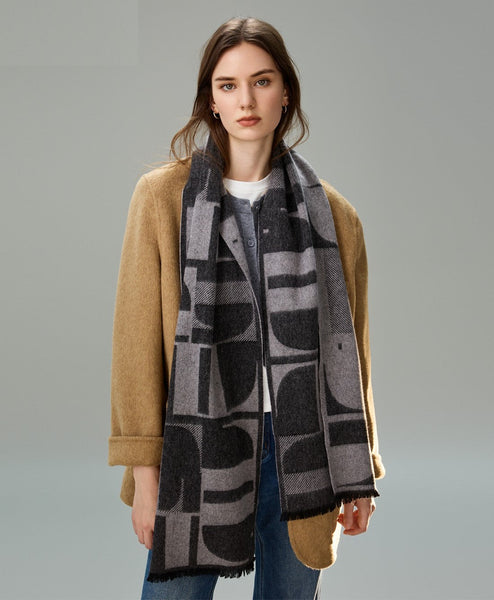 Soft Cashmere Scarf for Women, Casual Scarf for Women, Modern Wool Scarf for Women, Fashion Designer Scarf, Cold Weather Scarf, Winter Scarf-Grace Painting Crafts