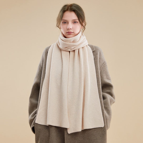 Beige Winter Scarf, Fashion Designer Scarf, Cold Weather Scarf, Cashmere Scarf for Women, Casual Scarf for Women, Modern Wool Scarf for Women-Grace Painting Crafts