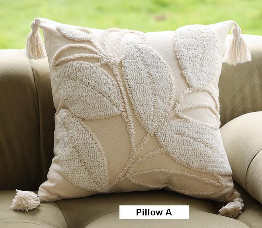 Leaf Decorative Pillows for Bedroom, Contemporary Modern Sofa Pillow Covers, Square Modern Throw Pillows for Couch, Modern Decorative Pillows for Interior Design-Grace Painting Crafts