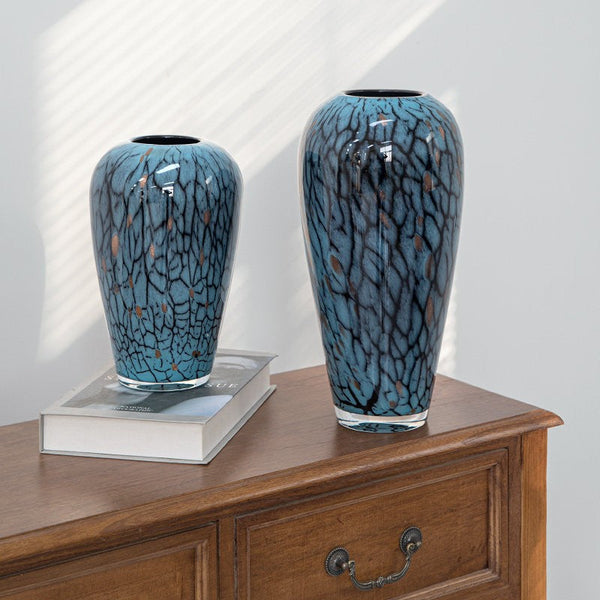 Glass Bud Vases, Bouquet Flower Vase, Colored Glaze Vase for Modern Home Decor, Handmade Liuli Vases, Centerpiece Vases on Table-Grace Painting Crafts