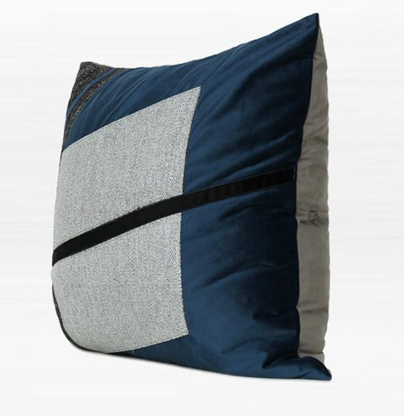 Modern Sofa Pillow, Modern Throw Pillows, Blue Decorative Pillow, Square Pillow, Throw Pillow for Living Room-Grace Painting Crafts