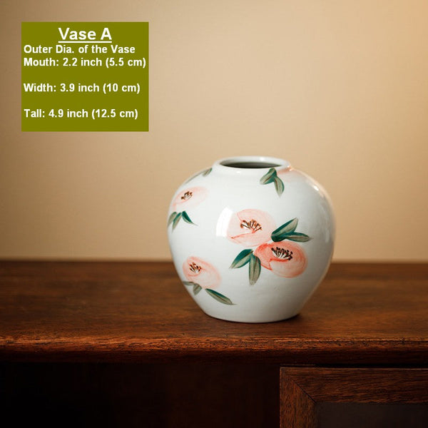Porcelain Flower Vases, Handmade Water Holding Flower Vases, Modern Flower Vase Centerpiece on Table, Ceramic Bouquet Vases-Grace Painting Crafts