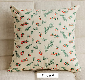 Decorative Pillows for Couch, Farmhouse Decorative Pillows for Sofa, Embroider Flower Cotton Pillow Covers, Spring Flower Decorative Pillows for Bedroom-Grace Painting Crafts