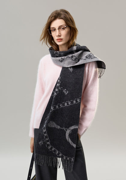 Holiday Women Scarf, Christmas Gifts for Her, Modern Wool Scarf, Warm Winter Scarf, Cold Weather Scarf, Fashion Scarf, Soft Cashmere Scarf for Girls, Elegant Designer Scarf-Grace Painting Crafts