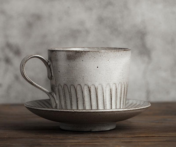 Large Coffee Cup, Pottery Coffee Cups, Latte Coffee Cup, Breakfast Milk Cup, Cappuccino Coffee Mug, Coffee Cup and Saucer Set-Grace Painting Crafts