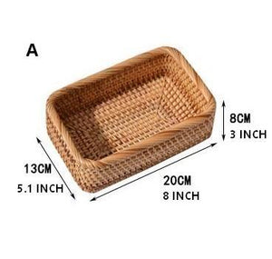 Rectangular Storage Baskets, Storage Baskets for Shelves, Woven Rattan Storage Basket, Kitchen Storage Baskets, Bathroom Storage Baskets-Grace Painting Crafts