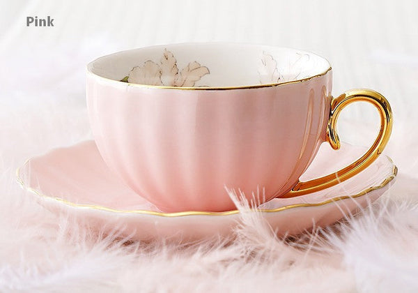 Beautiful British Tea Cups, Unique Traditional Afternoon Tea Cup and Saucer, Elegant Ceramic Coffee Cups, Royal Porcelain Tea Cup Set-Grace Painting Crafts