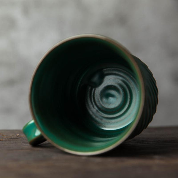 Handmade Pottery Coffee Cup, Cappuccino Coffee Mug, Large Capacity Coffee Cup, Pottery Tea Cup-Grace Painting Crafts