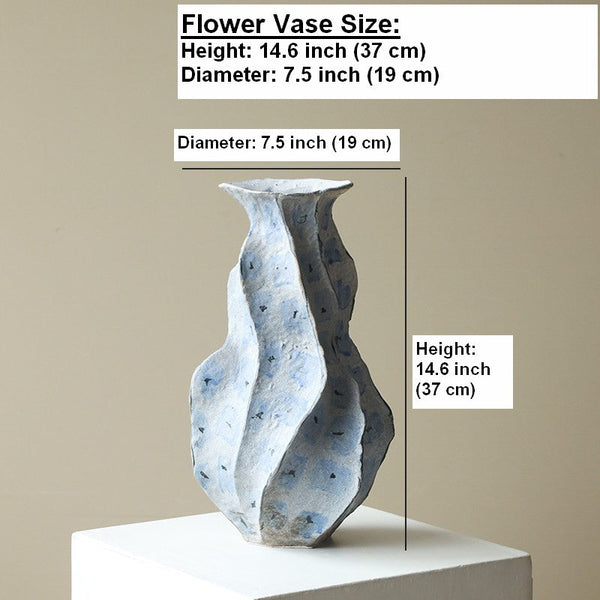 Centerpiece Ceramic Bouquet Vases, Elegant Handmade Modern Flower Vase, Porcelain Vases for Modern Home Decor, Contemporary Vases on Dining Table-Grace Painting Crafts