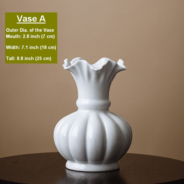 Handmade Water Holding Flower Vase, Ceramic Bud Vases, Small Flower Vases on Table, Rustic Porcelain Flower Vases-Grace Painting Crafts