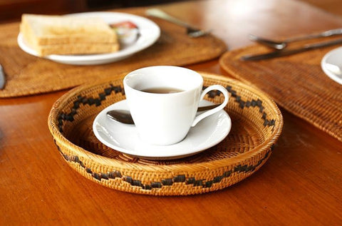 Indonesia Hand Woven Storage Basket, Natural Fiber Decorative Baskets, Small Rustic Food Basket-Grace Painting Crafts