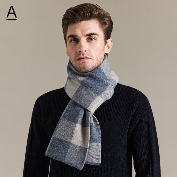 Plaid Scarf for Men, Business Wool Scarf for Gentleman, Men's Winter Scarf, Men's Wool Scarf Winter, Modern Fashion Scarf, Formal Men Scarf Styles, Pure Wool Scarf-Grace Painting Crafts