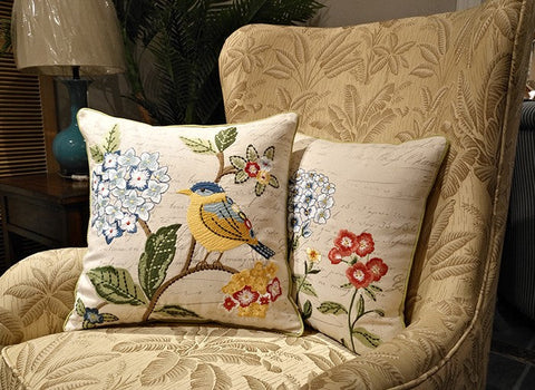Bird Throw Pillows, Pillows for Farmhouse, Sofa Throw Pillows, Decorative Throw Pillows, Living Room Throw Pillows, Rustic Pillows for Couch-Grace Painting Crafts