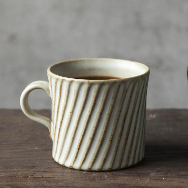 Handmade Pottery Coffee Cup, Cappuccino Coffee Mug, Large Capacity Coffee Cup, Pottery Tea Cup-Grace Painting Crafts