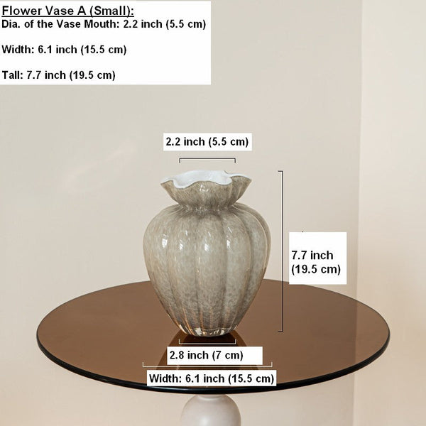 Handmade Liuli Vases, Color Glaze Vase, Contemporary Vases for Modern Home Decor, Glass Bud Vases, Centerpiece Vases on Table-Grace Painting Crafts