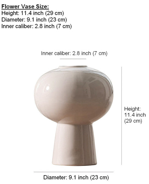 Contemporary Vases on Dining Table, Centerpiece Ceramic Bouquet Vases, Porcelain Vases for Modern Home Decor, Handmade Modern Flower Vase-Grace Painting Crafts