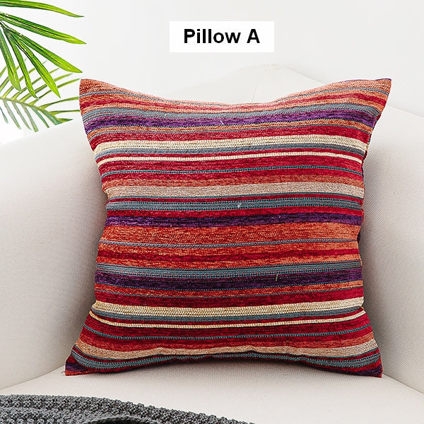 Extra Large Geometric Pattern Chenille Throw Pillows, Oriental Throw Pillow for Couch, Bohemian Decorative Sofa Pillows-Grace Painting Crafts