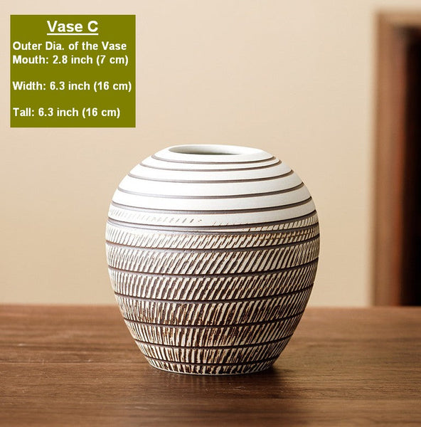 Modern Bouquet Flower Vases, Centerpiece on Dining Table, Large Flower Vase on Table, Handmade Pottery Flower Vases Urn, Water Holding Flower Vases-Grace Painting Crafts