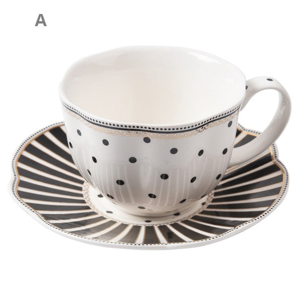 Creative Porcelain Tea Cup Saucer Set, Elegant Modern Ceramic Coffee Cups, Unique Porcelain Cup and Saucer, Afternoon British Tea Cups-Grace Painting Crafts