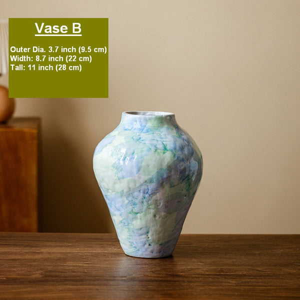 Centerpiece on Dining Table, Modern Porcelain Flower Vases, Handmade Water Holding Flower Vases, Ceramic Bouquet Vases, Flower Vases on Table-Grace Painting Crafts