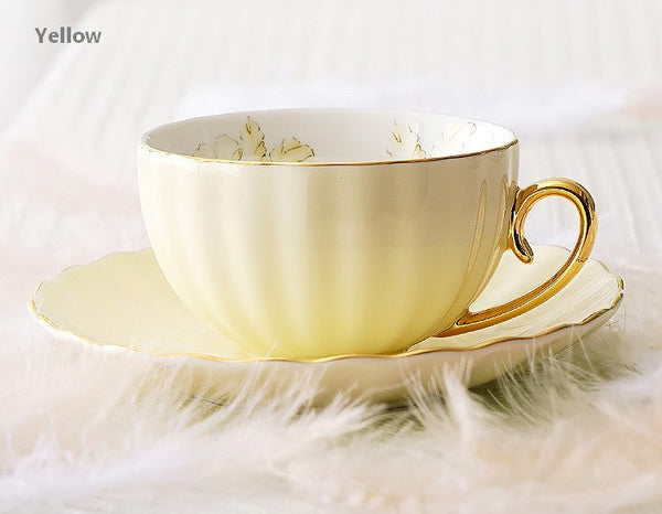 Beautiful British Tea Cups, Unique Afternoon Tea Cups and Saucers, Elegant Ceramic Coffee Cups, Royal Bone China Porcelain Tea Cup Set-Grace Painting Crafts