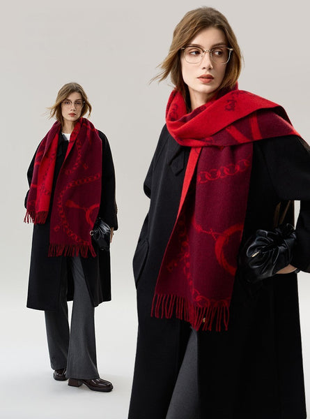 Modern Wool Scarf, Warm Winter Scarf, Holiday Women Scarf, Christmas Gifts for Her, Cold Weather Scarf, Fashion Scarf, Soft Cashmere Scarf for Girls, Elegant Designer Scarf-Grace Painting Crafts