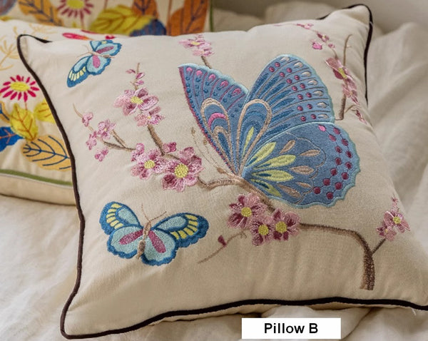 Modern Decorative Pillows for Couch, Butterfly Dragonfly Cotton and linen Pillow Cover, Decorative Throw Pillows for Living Room, Decorative Sofa Pillows-Grace Painting Crafts