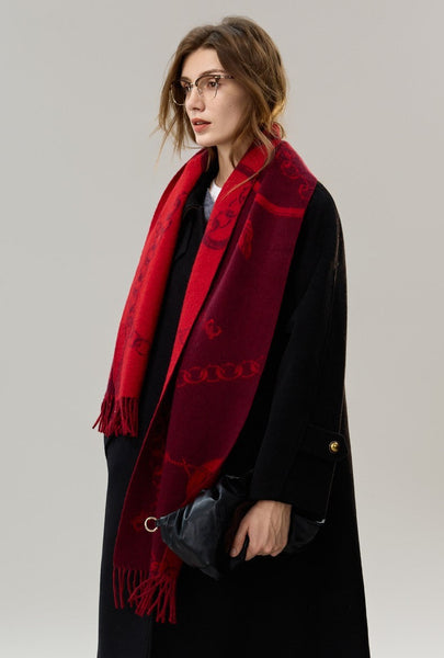 Modern Wool Scarf, Warm Winter Scarf, Holiday Women Scarf, Christmas Gifts for Her, Cold Weather Scarf, Fashion Scarf, Soft Cashmere Scarf for Girls, Elegant Designer Scarf-Grace Painting Crafts