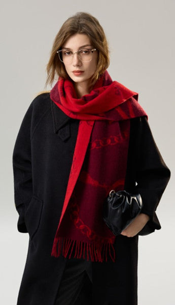 Modern Wool Scarf, Warm Winter Scarf, Holiday Women Scarf, Christmas Gifts for Her, Cold Weather Scarf, Fashion Scarf, Soft Cashmere Scarf for Girls, Elegant Designer Scarf-Grace Painting Crafts