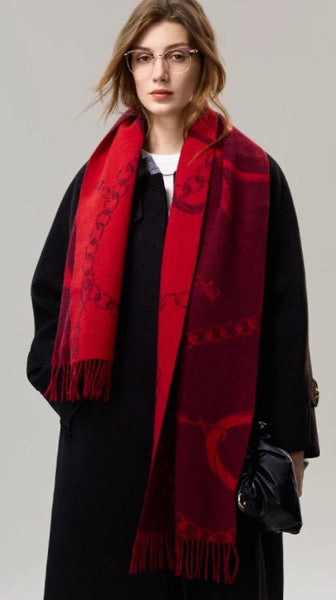 Modern Wool Scarf, Warm Winter Scarf, Holiday Women Scarf, Christmas Gifts for Her, Cold Weather Scarf, Fashion Scarf, Soft Cashmere Scarf for Girls, Elegant Designer Scarf-Grace Painting Crafts