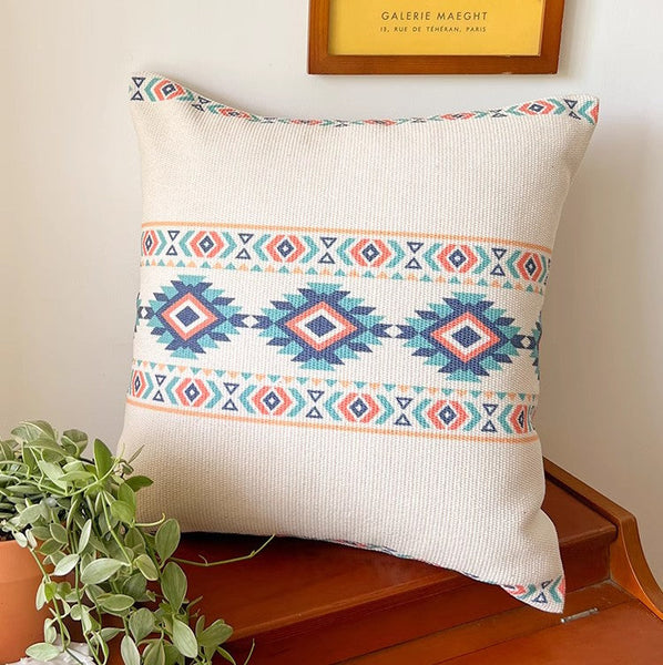 Oriental Square Pillows for Couch, Geometric Modern Pillow Covers, Decorative Throw Pillows for Dining Room, Bohemian Decorative Sofa Pillows-Grace Painting Crafts
