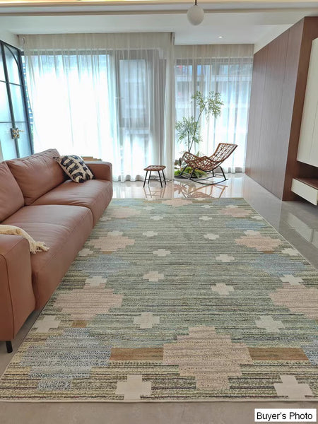 Extra Large Vintage Persian Rugs, Oversized Area Rugs for Living Room, Morocco Green Rugs for Dining Room, Traditional Colorful Moroccan Rug, Vintage Rugs for Bedroom-Grace Painting Crafts