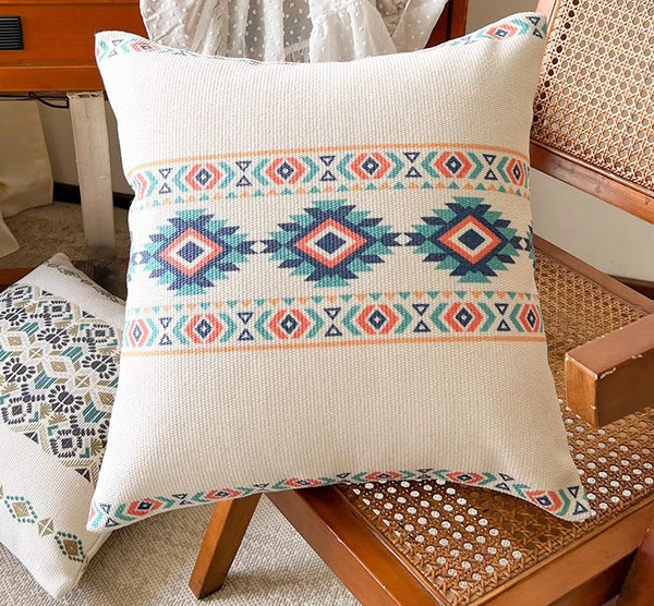 Oriental Square Pillows for Couch, Geometric Modern Pillow Covers, Decorative Throw Pillows for Dining Room, Bohemian Decorative Sofa Pillows-Grace Painting Crafts