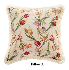 Decorative Sofa Pillows for Couch, Tulip Flower Pillow Covers, Large Flower Decorative Pillows for Bedroom, Farmhouse Decorative Pillows-Grace Painting Crafts