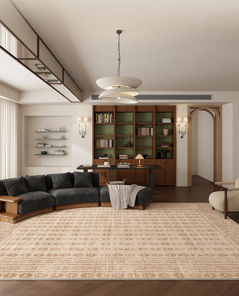 Mid Century Modern Rugs Next to Bed, Contemporary Rugs for Bedroom, Abstract Modern Carpets for Living Room, Modern Rugs for Dining Room-Grace Painting Crafts