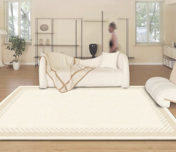 Bedroom Modern Rugs, Contemporary Soft Rugs for Living Room, Cream Color Geometric Modern Rugs, Modern Rugs for Dining Room-Grace Painting Crafts