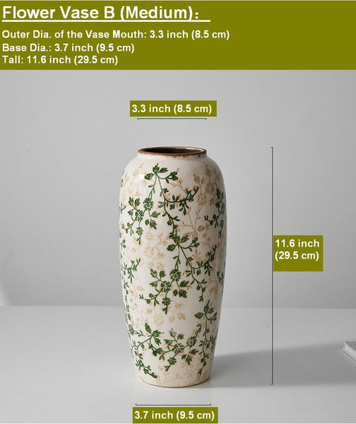 Ceramic Bouquet Vases, Porcelain Flower Vases, Rustic Flower Vases on Table, Dining Table Centerpiece, Handmade Water Holding Flower Vase-Grace Painting Crafts