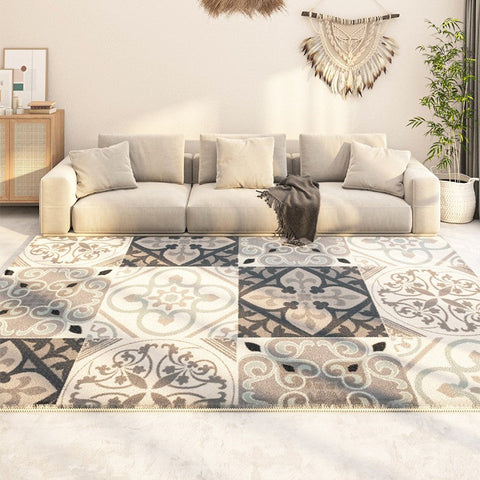 Modern Runner Rugs Next to Bed, Contemporary Rug Ideas for Living Room, Hallway Modern Runner Rugs, Extra Large Modern Rugs for Dining Room-Grace Painting Crafts
