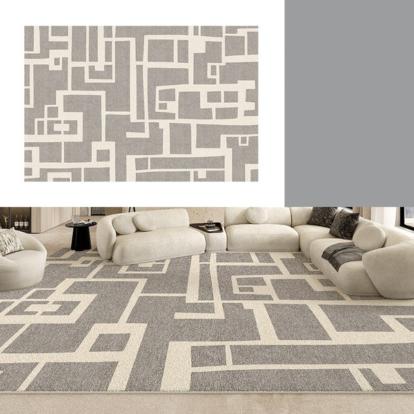 Geometric Modern Rugs for Living Room, Gray Modern Rugs for Bedroom, Contemporary Area Rugs for Dining Room-Grace Painting Crafts