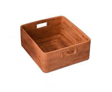 Storage Basket for Shelves, Large Rectangular Storage Baskets, Storage Baskets for Kitchen, Woven Rattan Storage Baskets for Bedroom-Grace Painting Crafts