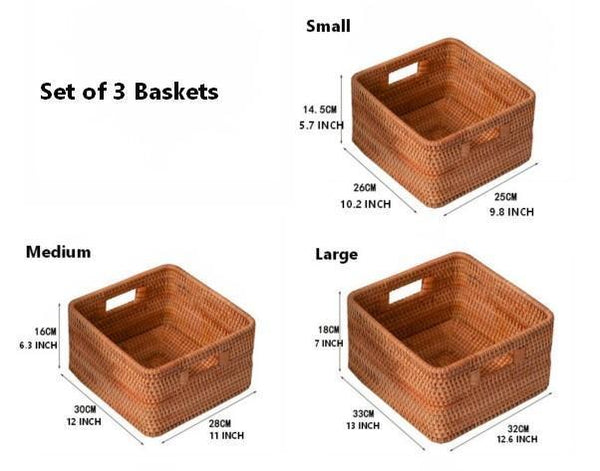 Storage Basket for Shelves, Rectangle Storage Basket for Toys, Storage Baskets for Bathroom, Kitchen Storage Baskets-Grace Painting Crafts