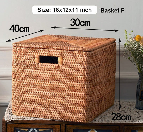 Storage Basket for Shelves, Large Rectangular Storage Basket, Storage Baskets for Kitchen, Woven Storage Basket for Living Room-Grace Painting Crafts